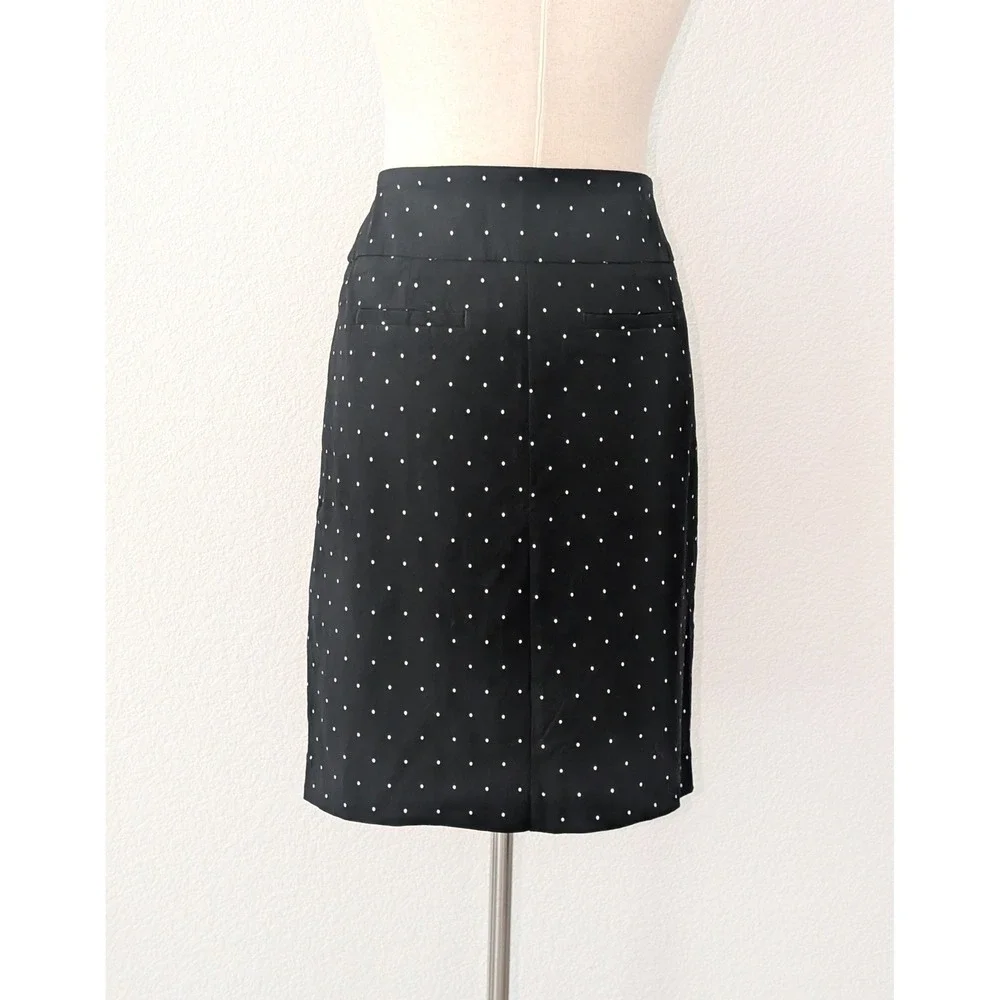 Black White Polka Dot Pencil Skirt